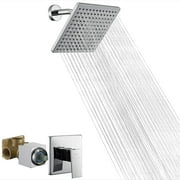 AiHom Shower Faucet Chrome Shower Head Set, Shower System with Single Handle Brass Rough-in Valve, 8-Inch Touch-Clean Shower-head & Shower Arm Shower Trim Kit