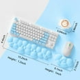 thumbnail image 4 of Attack Shark Cloud Keyboard Mouse Wrist Rest with Coaster Set,Ergonomic Palm Rest Combo for Pain Relief, Non-Slip,Ultra-Soft Memory Foam Wrist Cushion Support for Comfortable Typing/Gaming-Blue, 4 of 5