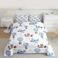thumbnail image 2 of Castle Fairy Kawaii Bear Full Size Comforter Sets 3-Piece for Kids Children,Cute Blue Plane Bedding Comforter Set,Love Heart Stars Print Lightweight Bedding Sets,Super Cozy Room Decor,Reversible, 2 of 8