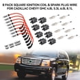 thumbnail image 2 of 8 Pack Square Ignition Coil & Spark Plug Wire For Chevy GMC 4.8L 5.3L 6.0L 8.1L, 2 of 7