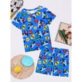 thumbnail image 3 of QEFJNO 3-12Y Kids Boys Pajamas Set 2 PCS Short Sleeve Top and Shorts Pants for Toddler Boys Race Car Pjs Summer, 3 of 13