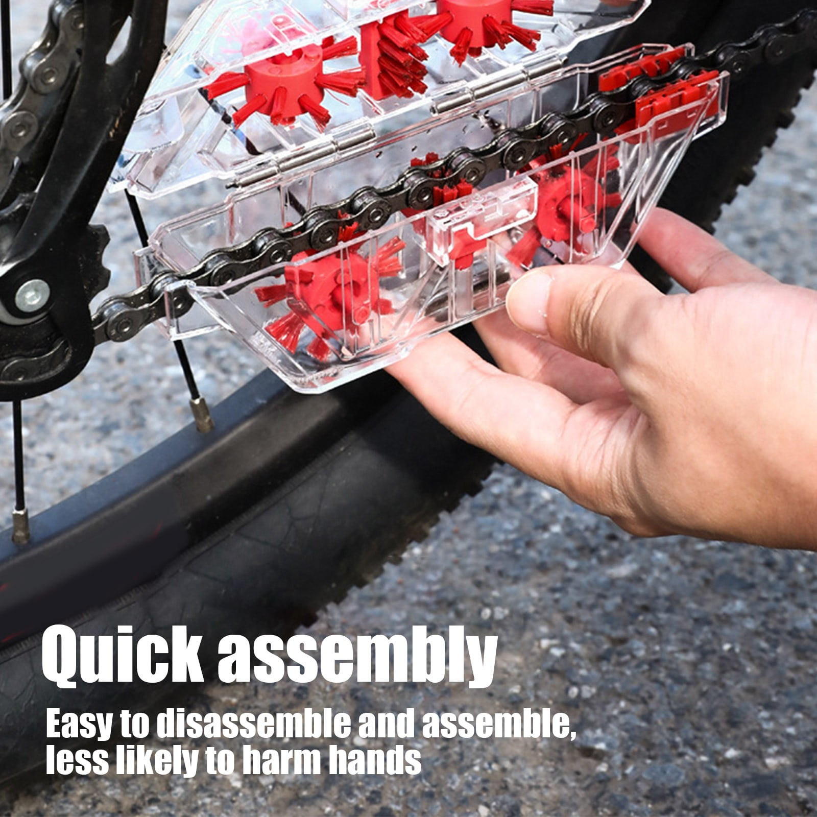 Nettoyeur De Chaîne De Vélo - Outil De Lavage De Chaîne Transparent