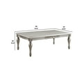 thumbnail image 5 of Benjara Sto 59 Inch Classic Coffee Table, Floral Trim, Turned Legs, Wood, Silver, 5 of 5