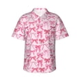 thumbnail image 1 of Fotbe Pink bows Camisa Hawaiana para Hombre Unisex – Camisa Casual de Verano con Botones de Manga Corta de Algodón y Lino,XX-Large, 1 of 7