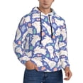 thumbnail image 2 of Rateoe Cute White Rabbit Pattern Mens Hoodie, Pullover Hooded Sweatshirt, Kangaroo Pocket Hoodie Ideal for Daily Wear, Travel and Home-Small, 2 of 7