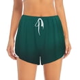 thumbnail image 2 of Balery Dark teal green Pantalones cortos deportivos para mujer con forro y dos bolsillos, elásticos, para entrenamiento, gimnasio, yoga-X-Large, 2 of 7