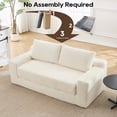 thumbnail image 3 of LUCKHAO Corduroy Loveseat Sofa Convertible Floor sofa 2-in-1 Design with Memory Foam & Steel Frame No Assembly Compact Couch for Small Spaces, Apartments, Home Office & Bedroom, 3 of 12