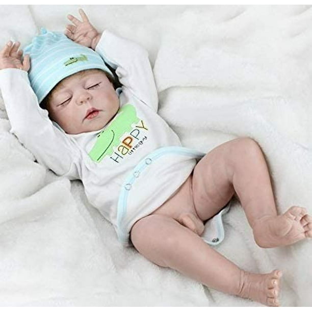 Realistic Reborn Baby Dolls Boy Silicone Full Body 22 Inches Sleeping