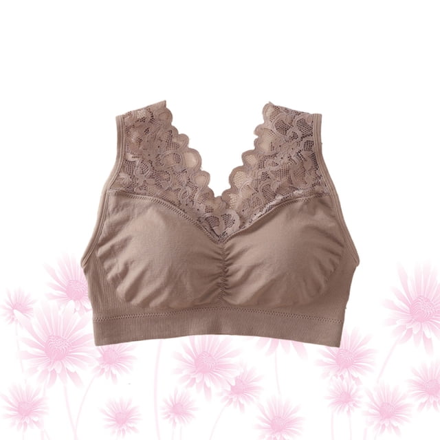unbranded 1Ud Strap Bralette Khaki Con Removible Y Antideslizante Para Mayor