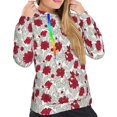 thumbnail image 4 of KLL Leaves And Anemone Flowers In Red Grey for Womens Pullover Hoodie with Pocket Hooded Long Sleeve Shirts Sweatshirt for Women-X-Large, 4 of 7