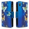 thumbnail image 4 of Dteck iPhone XR Case with Zipper Wallet, Painted PU Leather Folio Case 9 Card Slots Wallet Case with Zipper Pocket / Hand Strap for iPhone XR 6.1-inch,02# Blue Butterfly, 4 of 4
