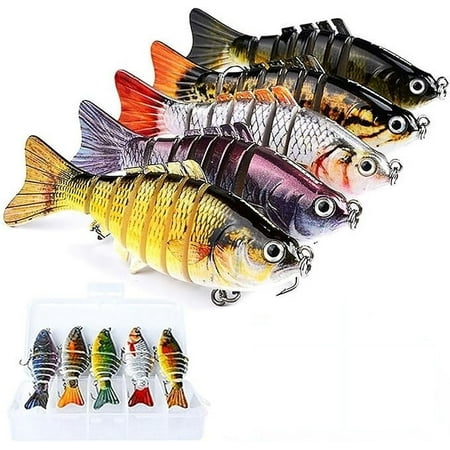 Fishing Lures for Bass Trout Lifelike Multi Jointed Swimbait Slow Sinking Swimming Lure Freshwater or Saltwater Hard Bait Bass Trout Perch Pike Fishing Kit