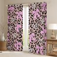 thumbnail image 2 of Homewish Cute Cartoon Bowtie Black Out Curtains,Leopard Print Curtains Pack of 2 (42x63 Each),Brown Pink Bedroom Curtains For Girls,Microfiber Bedroom Decor, 2 of 6