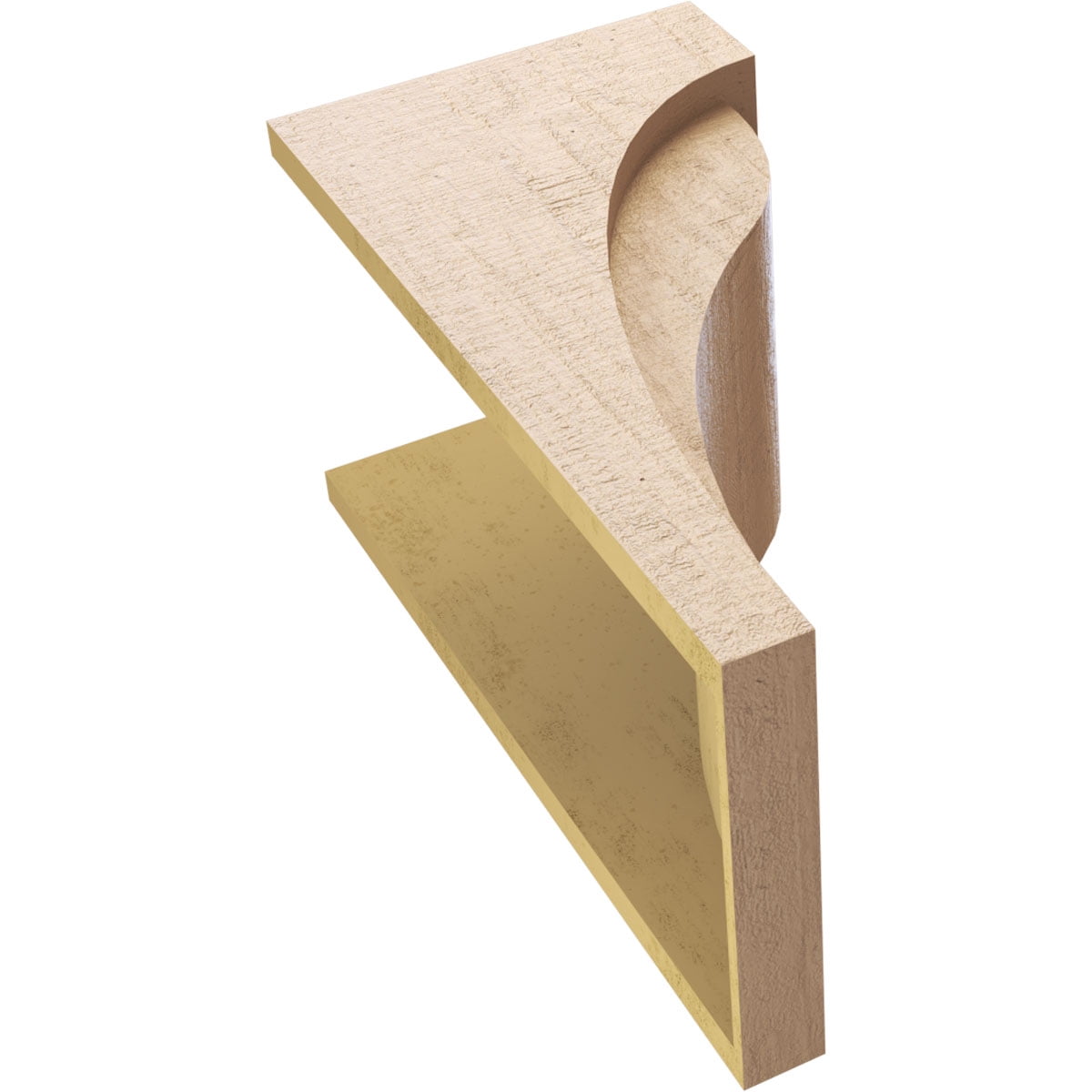 12"W x 12"D x 24"H Wide Helena Rough Cedar Woodgrain TimberThane Corbel, Primed Tan
