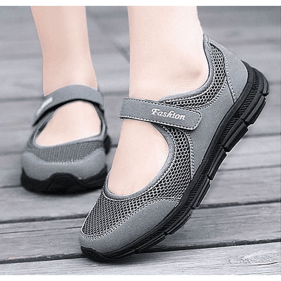 Breathable Lightweight Adjustable Diabetic Shoes Wide Width Air Cushion Walking Sneakers for Women Swollen Feet