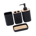 thumbnail image 3 of 4x organizador de baño, juego de accesorios de baño, regalo práctico, decoración de baño, almacenamiento de artículos de tocador, baño esencial para 009 negro, 3 of 9