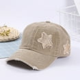 thumbnail image 4 of BAYAIXZ Mens and Womens Star Baseball Hat Fashion Outdoor Adult Sunscreen Peaked Hat (Khaki,One Size), 4 of 4
