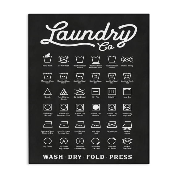 Stupell Industries Traditional Laundry Business Symbols Chart Canvas Art, 16 x 20, by Lettered and Lined