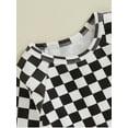 thumbnail image 6 of Suealasg Toddler Baby Boys Clothes 6M 1T 2T 3T Long Sleeve Crew Neck Checkerboard Print Tops Long Pants Set Infant Boys Fall 2Pcs Outfits, 6 of 7