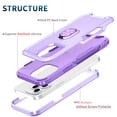 thumbnail image 2 of iPhone 11 Pro Max Case,Dteck Shockproof Rubber 3-Layer Protection Hybrid Armor Ring Holder Kickstand Cover for iPhone 11 Pro Max,Purple, 2 of 6