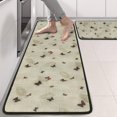 thumbnail image 2 of Kitchen Rugs Sets Of 2,Beige Leaf Butterfly Pattern Anti Fatigue Kitchen Mat Rugs Non Slip Washable,Decorative Kitchen Floor Mats for Kitchen,Sink,Laundry,17"x47"+17"x47", 2 of 5