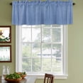 thumbnail image 3 of Blue Curtain Valances for Windows, Kitchen Valance Window Treatments Panel 2 Pack, Farmhouse Vintage Abstract Linen Texture Striped Rod Pocket Short Curtains for Bathroom Bedroom 42 x 12 Inch, 3 of 8