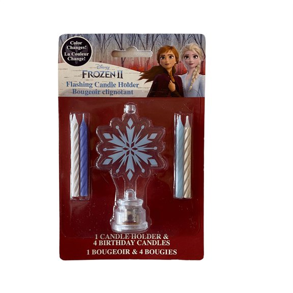 New in Package Frozen II Flashing Candle Holder with 4 Candles