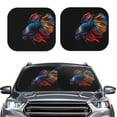 thumbnail image 2 of Bingfone Colorful Betta Fish Windshield Sun Shade 2-Piece Foldable Car Front Window Sunshade for Most Sedans SUV Truck - Medium, 2 of 7