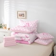 thumbnail image 6 of Homewish Letter Monogrammed A 7-Piece Twin Bedding Set - Kawaii Pink Bow Princess, 6 of 8