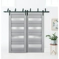thumbnail image 3 of Slab Barn Door Panel Frosted Glass | Veregio 7455 Matte Grey | Sturdy Finished Doors | Pocket Closet Sliding-36" x 96", 3 of 5