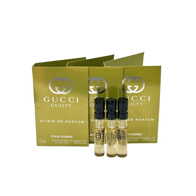 Muestra de Elixir de Perfume Gucci GUILTY MEN 1,5 ml juego de 3