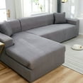 thumbnail image 5 of Yipa Elastic Sofa Seat Cover Solid Color Soft Couch Cushion Seat Cover for Home Living Room Sofa Protective Fundas Slipcover Gray 3 Seater:190-230cm(74.80-90.55 inch), 5 of 9
