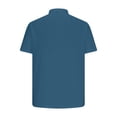 thumbnail image 4 of JSKUMAR Mens Short Sleeve Shirts Short Sleeve Buttons Mock Neck Slim Fit Solid Casual Tops Pullovers Blue,XXXL, 4 of 6
