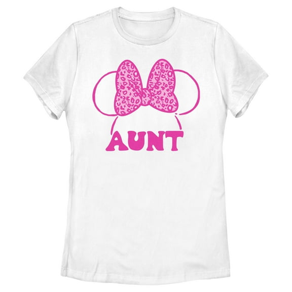 Women's Minnie Mouse Aunt Ears Leopard  Graphic T-Shirt