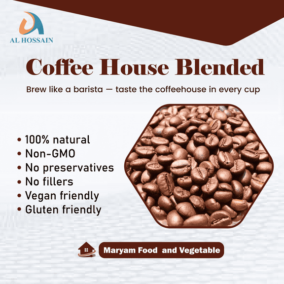 Al Hossain Natural Guatemalan Coffee House Blended – Ground Coffee – 8.8 oz (250g / 0.55 LB) | Premium Arabica Coffee with Bold Aroma & Rich Flavor | Gluten-Free, Freshly Ground