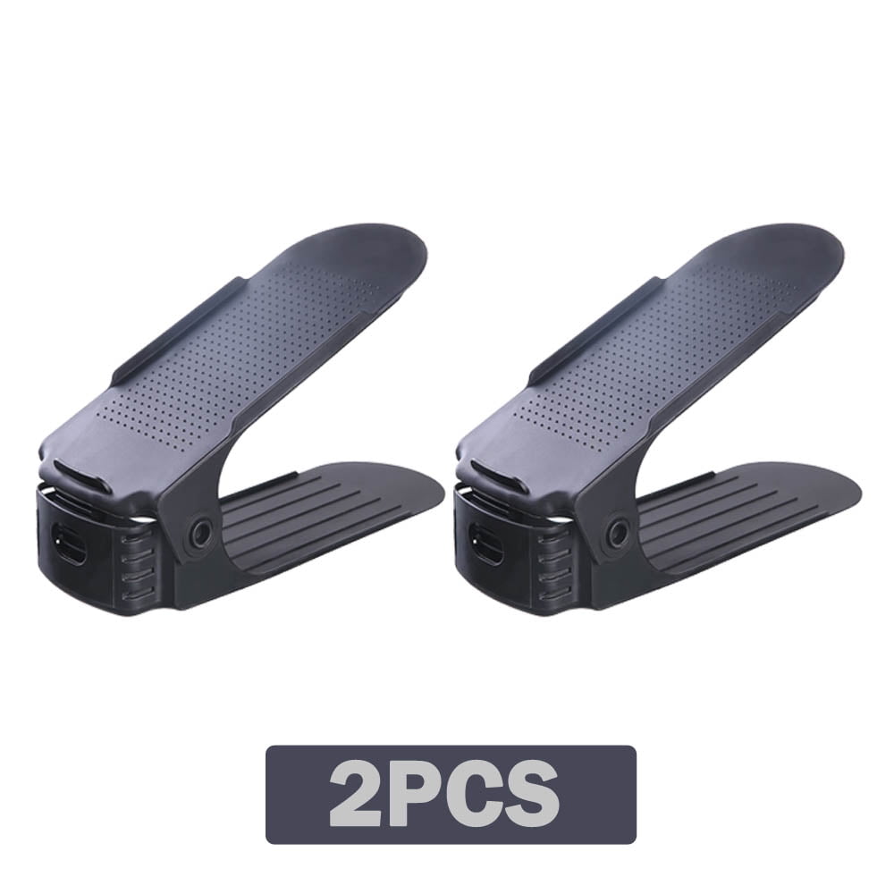 2 Pcs Adjustable Shoe Storage Holder Black Shoe Slot 