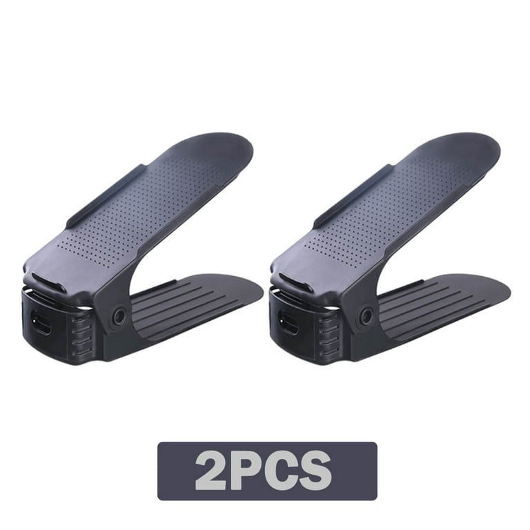 2pcs Plastic Double Layer Shoe Rack Space Saver Shoe Organizer Adjustable  Rack