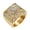 StyleB, variant on Men's Gold Plated Square Signet Ring Cubic Zirconia Inlaid Bling Retro Hip Hop Punk Iced-Out Ring Jewelry for Women and Men Style C Size 9