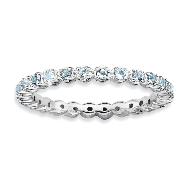 925 Sterling Silver Aquamarine Stackable Ring Birthstone March Gemstone
