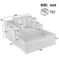 thumbnail image 3 of 48.8" Futon Sofa Bed with Pillows, Padded Recliner for Living Room & Bedroom, Modern Sleeper Sofa, Black, 3 of 8