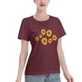 thumbnail image 2 of Pretty Sunflowers Women'S Basic Short Sleeve T-Shirt Burgundy Medium, 2 of 5