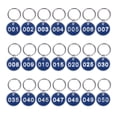 thumbnail image 1 of Uxcell Number Key Tags 1-50, 30mm Round Aluminum Metal Number Tags with Key Rings, Blue, 1 of 7