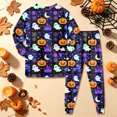 thumbnail image 7 of Enyan Halloween Boys Pajamas Toddler Cute Pumpkin/Ghost Pajamas Long Sleeve Loungewear Sleepwear Set Kids Halloween Pajamas Boys(8-9 Years), 7 of 7