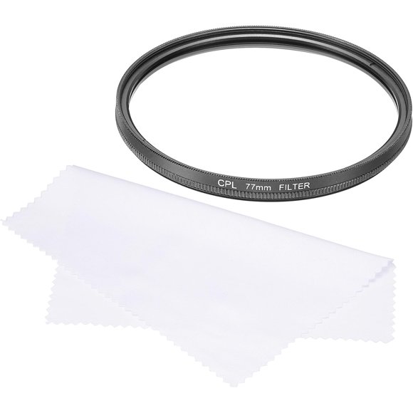 ERDS-77mm Circular Polarizer Filter, Double Sided Multi-Layer Coatings Polarizing Filter with Cleaning Cloth for Camera Lens