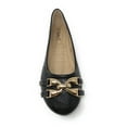 thumbnail image 3 of Victoria K Women's Snake Skin Texture Gold Chain Buckle Ballerina Flats, 3 of 5