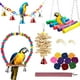 thumbnail image 1 of 17 Uds. De juguetes para loros, juguetes para pájaros, juguetes para masticar jaulas para pájaros, columpios, perchas de madera, campanas para pájaros, loros, colores aleatorios ER, 1 of 5