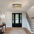 thumbnail image 6 of 5 Lights 24" Modern Glam Matte Black Crystal Flush Mount, 6 of 10