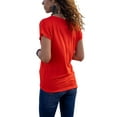 thumbnail image 2 of Mytrendy Women Solid Color V-Neck Short Sleeve Basic Street Tops, 2 of 3