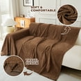 thumbnail image 2 of Sanmadrola Sofa Cover Non Slip Couch Cover for 3 Cushion Couch Machine Washable Furniture Protector for Dogs Pet Chenille Throw Slipcover Blanket for Living Room (Brown, 71"x118"), 2 of 9
