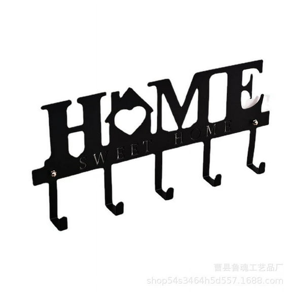 Leyfeng Keychain Wall Hanging, Key Holder for Wall, Black Wall Mount Key Hanger with 6 Double Key Hooks Metal Key Holder for Wall Decorative Key Rack Organizer for Entryway Doorway Hallway Garage